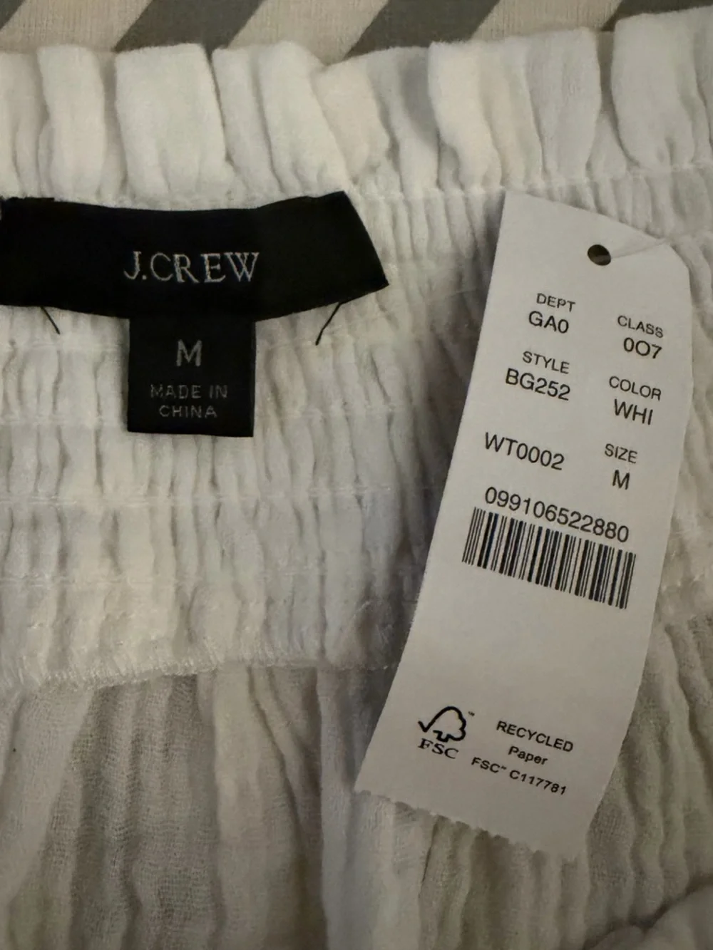 J. Crew Muslin White Puff Sleeve Square Neck Blouse - Picture 3 of 5